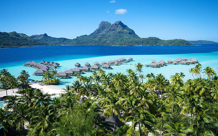 Mount Otemanu On The Island Of Bora Bora Pearl Beach Uxury Resort French Polynesia Hd Wallaper 2560×1600, HD wallpaper