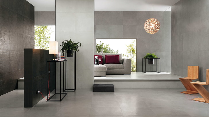 ultra modern living room design picture, furniture, domestic room, HD wallpaper
