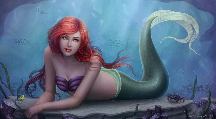 fantasy art, soft shading, The Little Mermaid, HD wallpaper