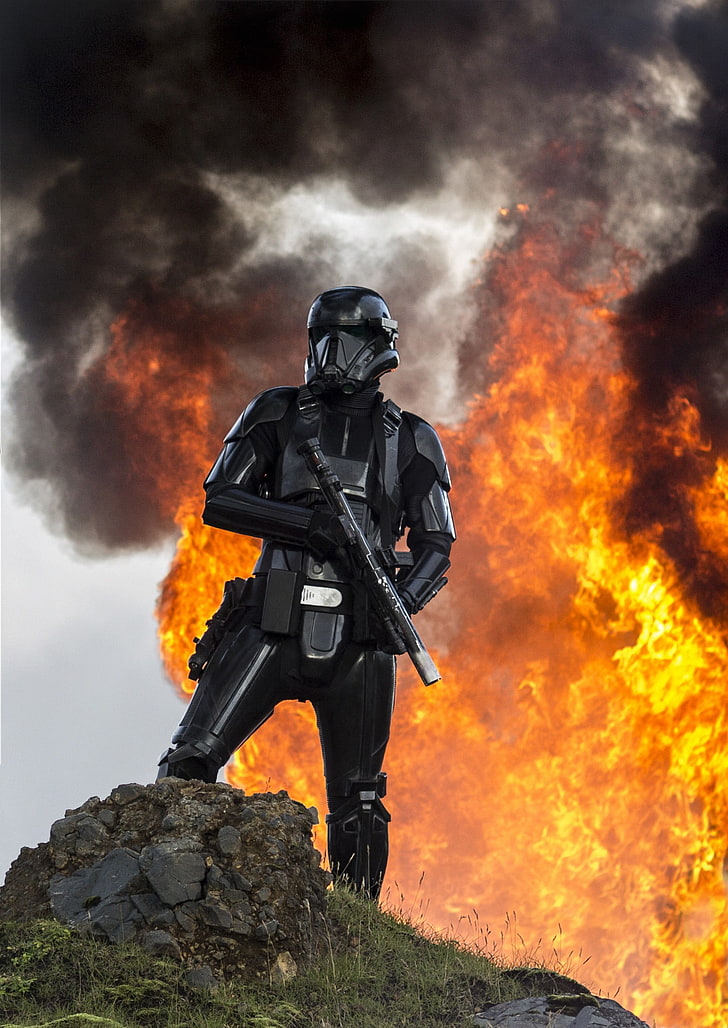 black Star Wars Storm Trooper illustration, Rogue One: A Star Wars Story, HD wallpaper