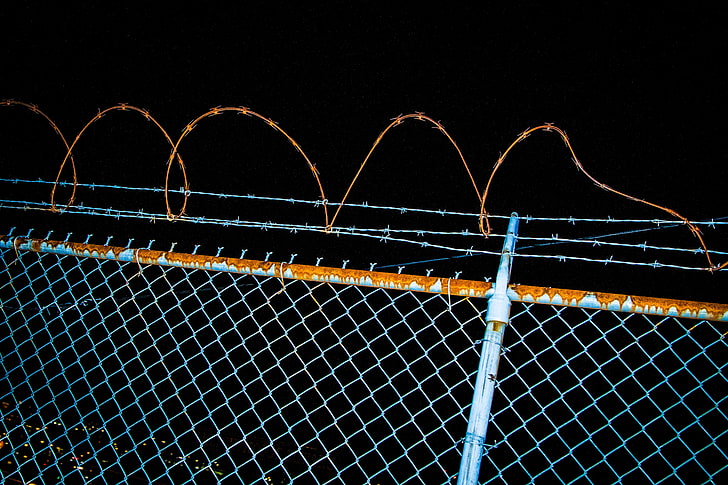brown metal barbwire, fence, rust, barbed Wire, boundary, chainlink Fence