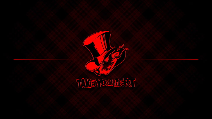 Persona 5, red, abstract, text, western script, communication, HD wallpaper