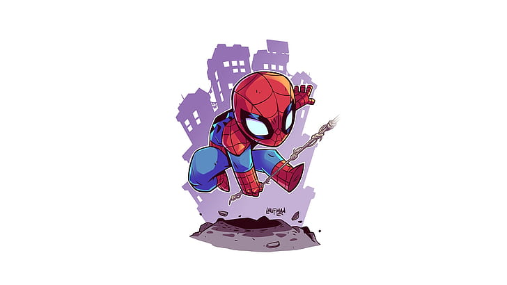 Spider-Man, superhero, white background, simple background, HD wallpaper