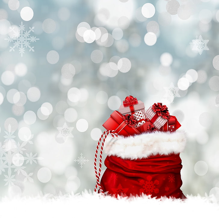 Christmas Wishes, Holidays, Santa, Silver, Xmas, Presents, Gifts, HD wallpaper