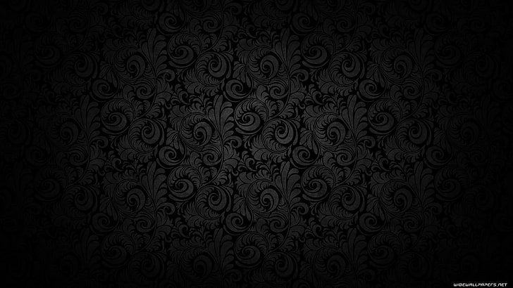 gray and black floral background illustration, pattern, monochrome, HD wallpaper