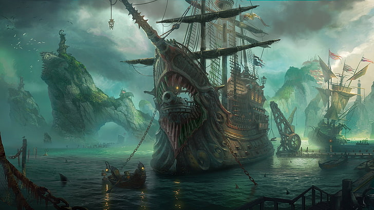 BIlgewater, League Of Legends, pirates, Ports, nature, sky, HD wallpaper