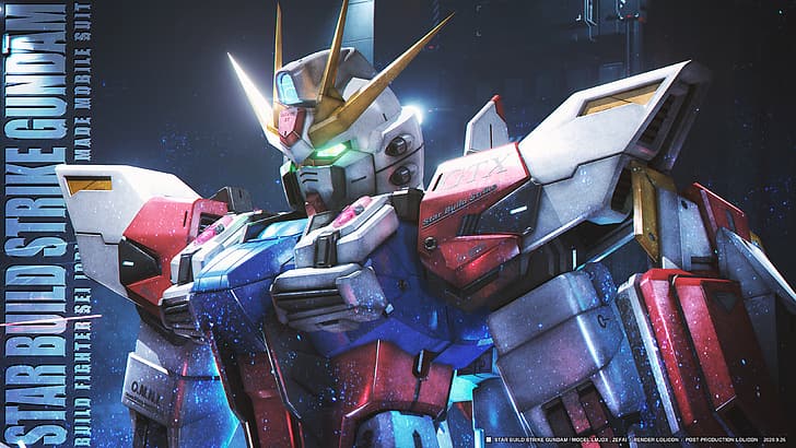 anime, mechs, Gundam Build Fighters, Star Build Strike Gundam