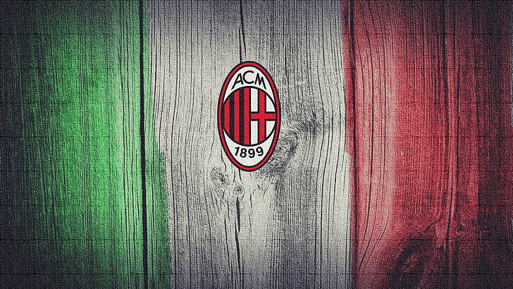 1899 ACM logo, Italy, flag, A.C Milan, sign, communication, red, HD wallpaper