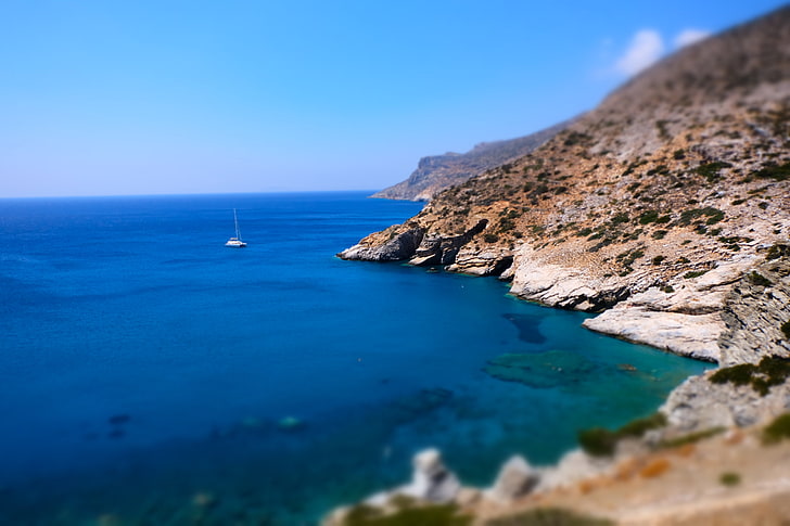 Greece, water, nature, sea, blue, scenics - nature, beauty in nature, HD wallpaper