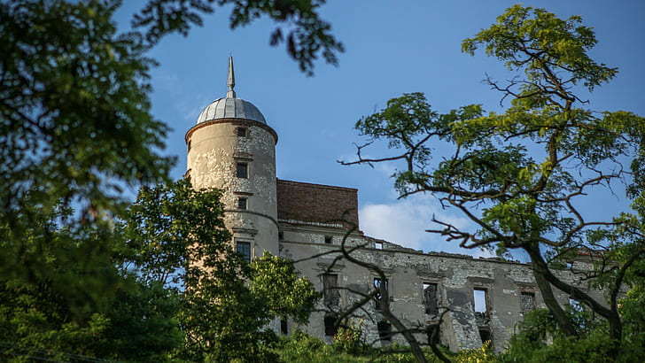 janowiec castle, building exterior, architecture, built structure, HD wallpaper