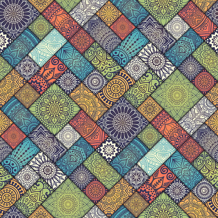 mandala, pattern, abstract, digital art, hd, 4k, 5k, multi colored, HD wallpaper