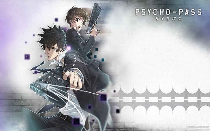 Psycho-Pass, anime, Kougami Shinya, Tsunemori Akane, HD wallpaper