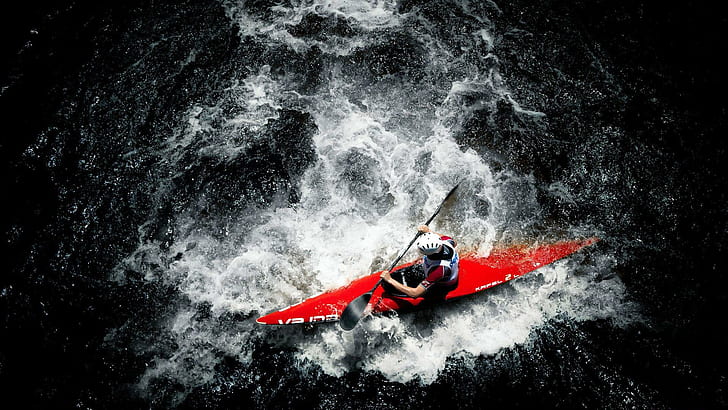 kayak, water sports, paddle, water, rowing, HD wallpaper