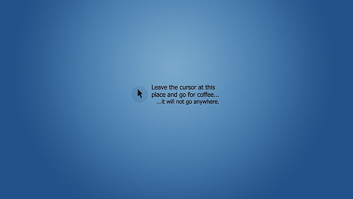 black text on blue background, minimalism, humor, digital art