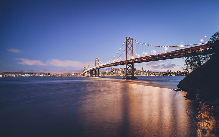 Golden Gate Bridge, San Francisco, California, USA, city, river, HD wallpaper