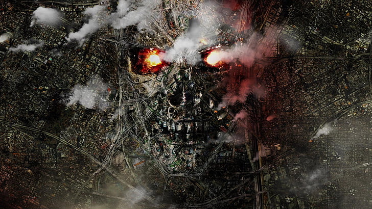 apocalyptic, cities, city, cyborg, salvation, terminator, HD wallpaper