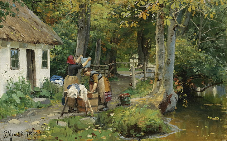 Danish painter, 1883, Peter Merk Of Menstad, Peder Mørk Mønsted, HD wallpaper