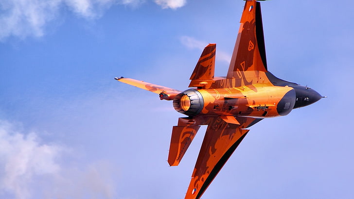 orange and black Nerf gun, military aircraft, General Dynamics F-16 Fighting Falcon