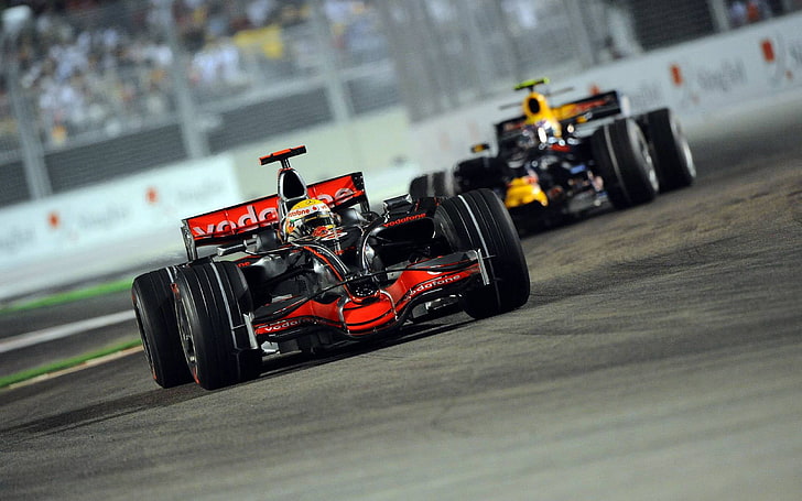 Photo, Lights, Night, 2008, Speed, Race, Track, Formula-1, The car, HD wallpaper