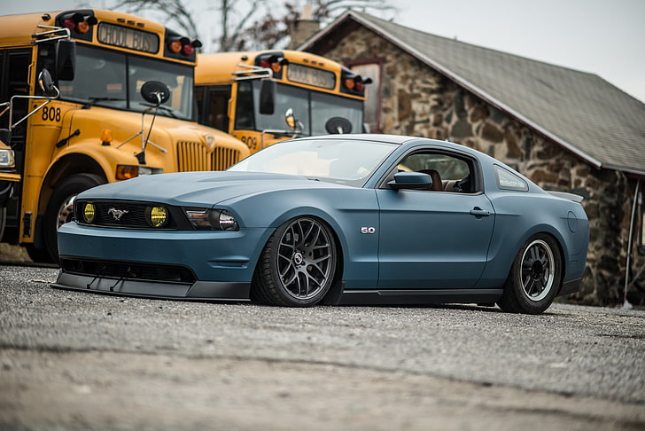 blue Ford Mustang, muscle cars, Shelby, Shelby GT, vehicle, buses, HD wallpaper