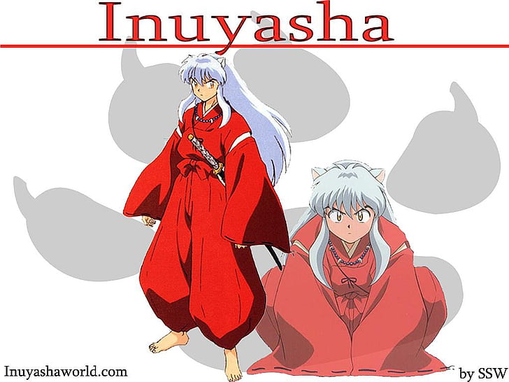 grey red iyuasha (bad dog!) Anime Inuyasha HD Art, white
