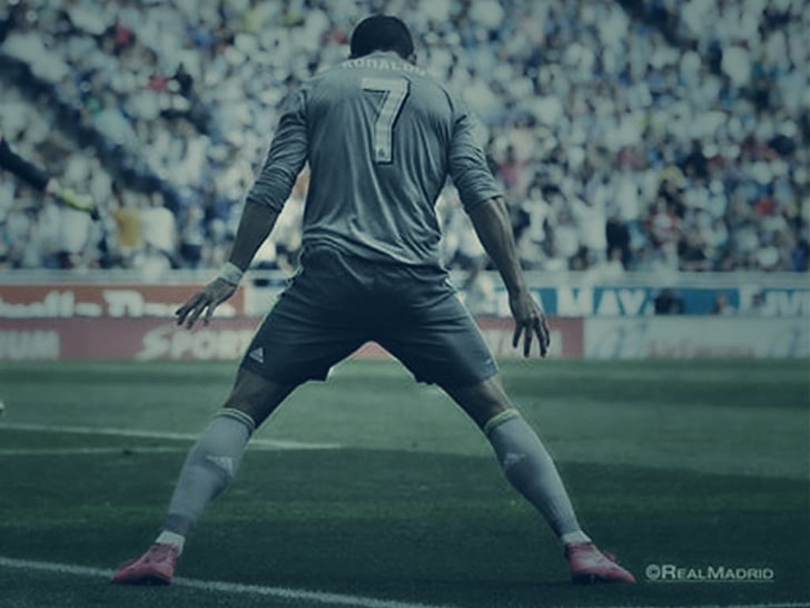 soccer player illustration, Cristiano Ronaldo, Real Madrid, sport, HD wallpaper