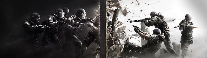 soldier duel wallpaper, Call of Duty poster, Rainbow Six: Siege