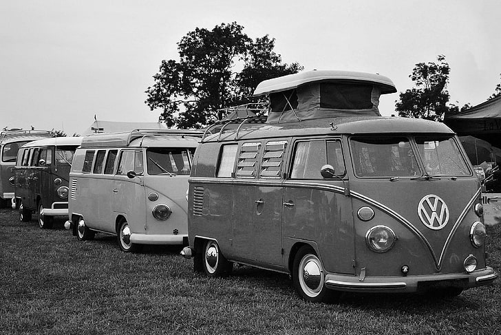 camper, camping, car, classic, hippie, old, retro, van, vehicle, HD wallpaper