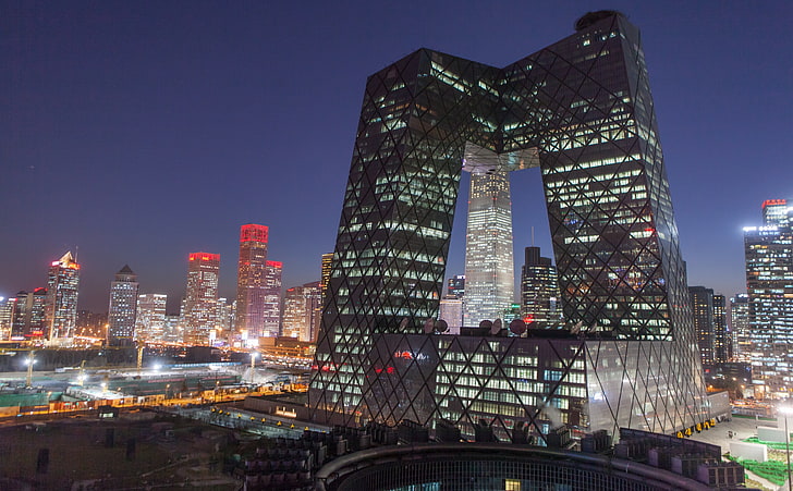 CCTV Building, Beijing, China, high-rise building, Asia, City, HD wallpaper