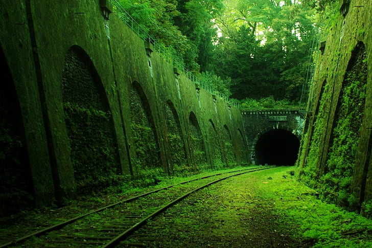 tunnel, abandoned, railway, HD wallpaper