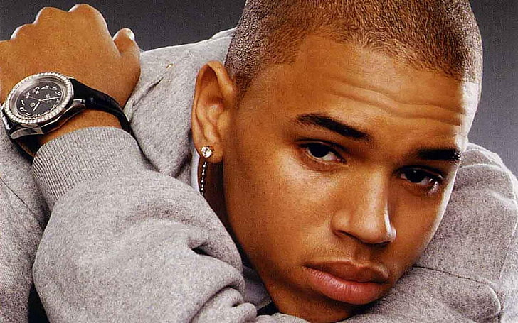 chris brown  background, portrait, headshot, real people, two people, HD wallpaper