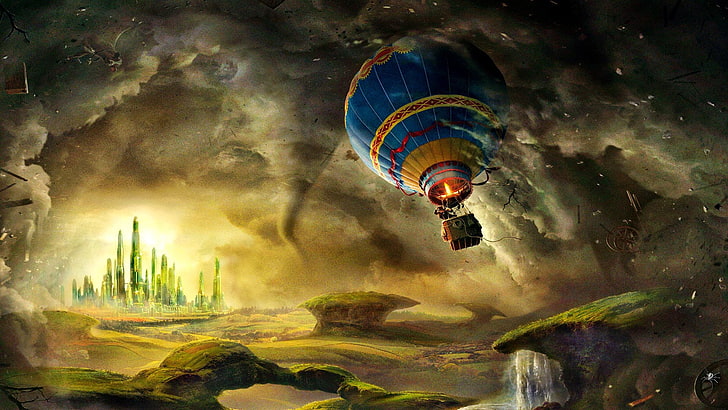 hot air balloon digital wallpaper, the wreckage, flight, hope