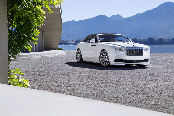 white, luxury cars, Spofec Rolls-Royce Dawn