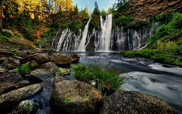 Burney Falls Waterfall in Memorial State Park California Wallpaper Hd 2560×1600, HD wallpaper
