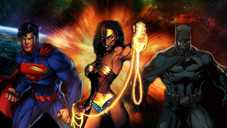 HD wallpaper: Superman, Wonder woman and Batman wallpaper, DC Comics, Justice  League | Wallpaper Flare
