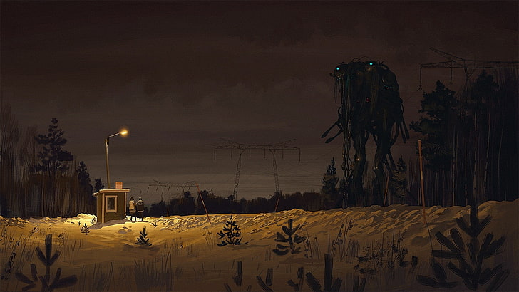 robot, science fiction, futuristic, artwork, Simon Stålenhag, HD wallpaper