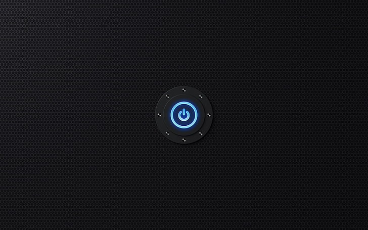 power button, off, hexagon, technology, black Color, symbol, illustration, HD wallpaper