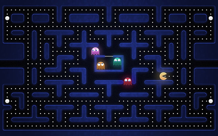 Pac-man game application screenshot, video games, Pacman, retro games