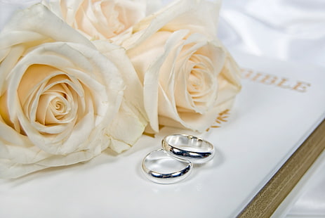 Premium Photo | Wedding rings on wooden background