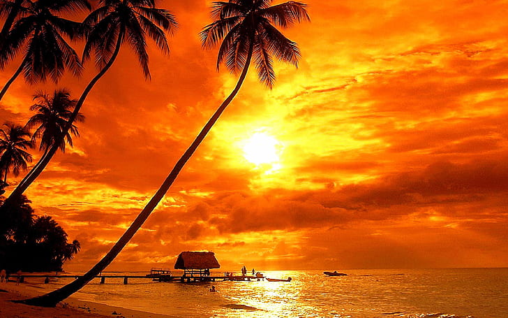 HD wallpaper: Bora Bora Tropical Sunset Beach Palm Trees Red Sky Clouds Ultra  Hd 4k Wallpaper For Desktop Laptop Tablet Mobile Phones And Tv 3840х2400 |  Wallpaper Flare