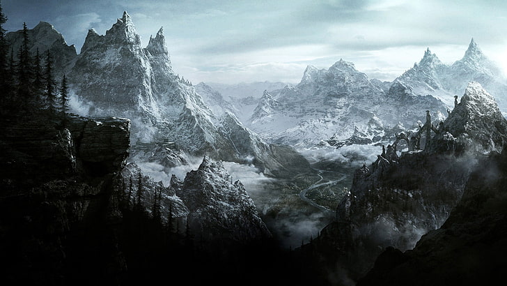 mountain, fantasy, glacier, snow, alp, range, natural elevation, HD wallpaper