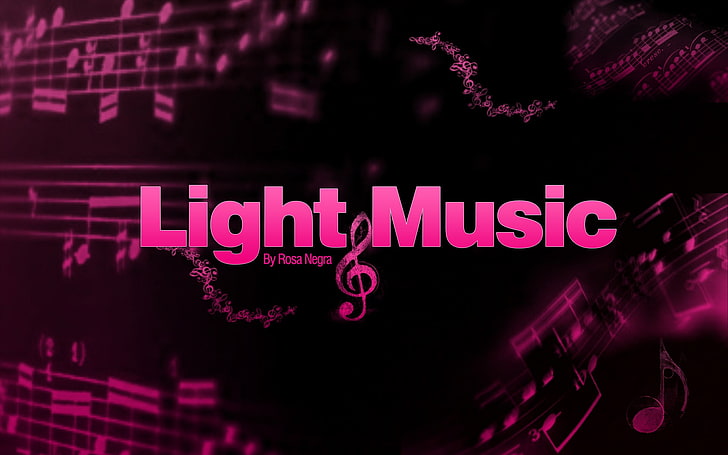 black and pink background with text overlay, music, communication