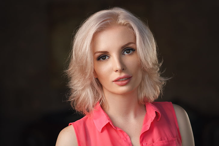 Dmitry Ermokhin, women, portrait, model, face, blonde, blond hair, HD wallpaper