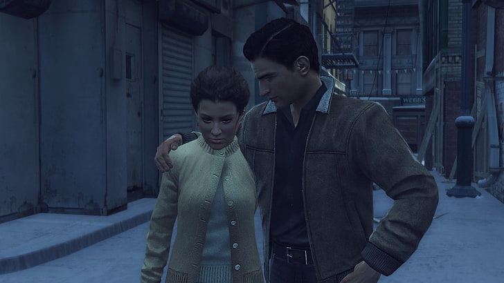 Mafia II, video games, city, gangsters, two people, togetherness
