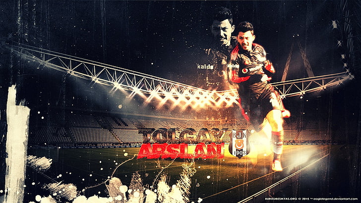 Tolgay Arslan wallpaper, Besiktas J.K., footballers, soccer, architecture