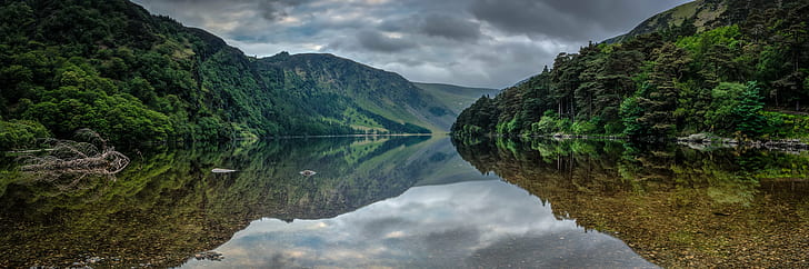 portrait of lake with mountains during day time, Glendalough, HD wallpaper