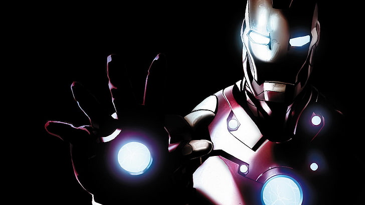 Iron Man illustration, Marvel Comics, Tony Stark, black background