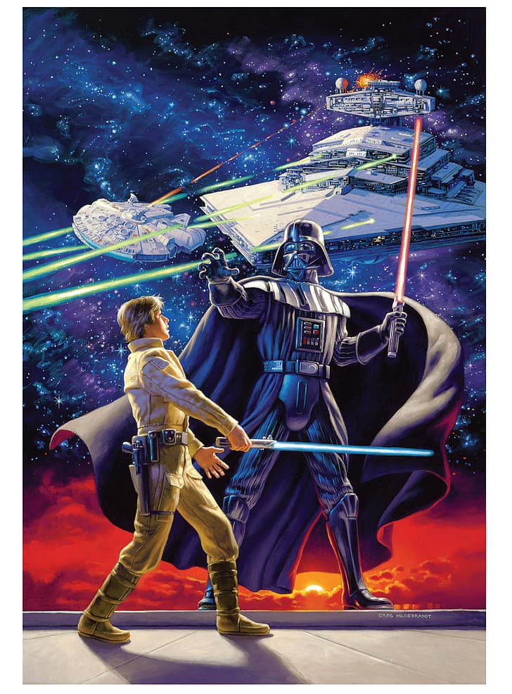 Star Wars, Darth Vader, Luke Skywalker, Sith, Jedi, Millenium Falcon, HD wallpaper