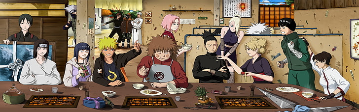 Aburame Shino, Akimichi Chôji, anime, Haruno Sakura, Hatake Kakashi, HD wallpaper