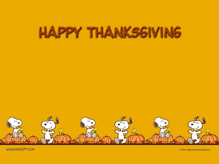 Happy Thanksgiving text, Peanuts (comic), Snoopy, communication, HD wallpaper